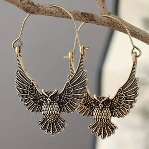 ✨Free People Noctua Brass Owl Earrings